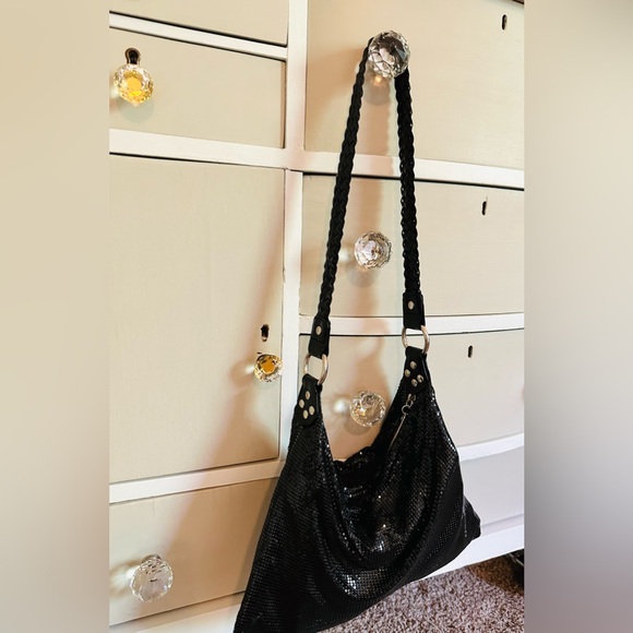 Vintage Black Mesh WHITING DAVIS Hand Bag Purse - Picture 13 of 17